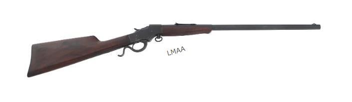 STEVENS MODEL 1894 .22 LR CALIBER RIFLE: Stevens Model 1894 .22 LR caliber take down rifle. Barrel stamped J Stevens A & T Co with patent date Apr 17, 94 and 22 Long Rifle. Wood stocks. Stevens buttplate. Caliber / Gauge 22 LR Barrel Length:
