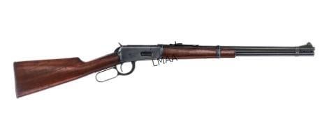 WINCHESTER 94 IN .30 WCF WINCHESTER CENTERFIRE: Winchester Model 94 in .30 WCF ( Winchester Centerfire ) which is .30-30 Winchester with a seven round capacity and a 20" barrel. Made in New Haven Connecticut between 1943 and 1948. Checkered blued