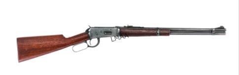 WINCHESTER MODEL 94 IN 30 WCF CENTERFIRE RIFLE: Winchester Model 94 in .30 WCF ( Winchester Centerfire ) which is .30-30 Winchester with a seven round capacity and a 20" barrel. Made in New Haven Connecticut between 1943 and 1948. Checkered blued