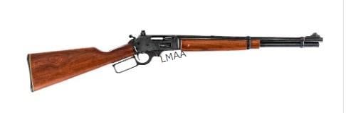 MARLIN MODEL 336 TS CARBINE IN 30-30 WINCHESTER: Marlin Model 336 TS Carbine in 30-30 Winchester with a five round capacity and a 18.5" barrel. Checkered composite butt plate. Smooth wood stock and front forend. Blued hand lever, trigger, receiver, 