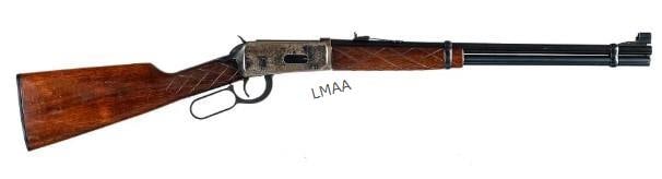 1965 Winchester 94 .30-30 Win Lever Action Rifle: Winchester 94 chambered in .30-30 Winchester with a six round tube magazine and a 20" barrel. Manufactured in 1965 with serial number 2829453. Blued barrel, magazine tube, receiver, hammer, lever, and