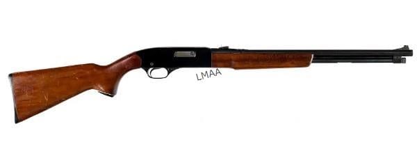 Winchester 290 .22 Cal Semi Auto Rifle: Winchester 290 .22 Cal Semi Auto Rifle Winchester 290 chambered in .22 short, long, and long rifle with a varied capacity tube magazine and a 20" barrel. Blued barrel, magazine tube, and trigger. Blac