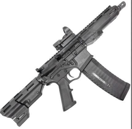 ATI Alpha Max 7.5" 5.56MM Polymer: ATI Alpha Max 7.5" 5.56MM Polymer Lower and Upper, TB Rear Brace, 60Rd Window Mag Red and Green Duo sight. Serial #NX130913 (L976)
