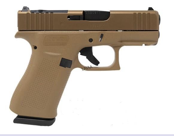 GLOCK 43X MOS 9MM 10 COYOTE SEMI AUTO PISTOL: GLOCK 43X MOS 9MM 10 COYOTE SEMI AUTO PISTOL SERIAL #ALXA490 (L876)
