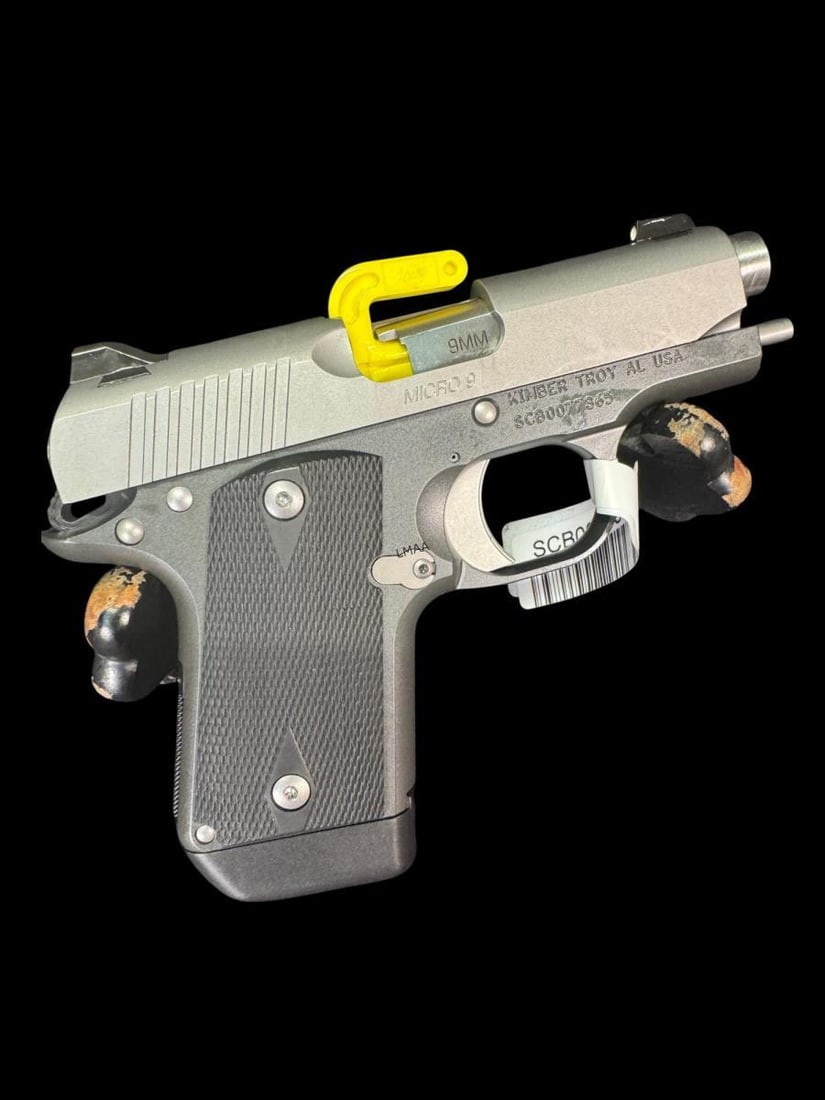 KIMBER MICRO 9, COMPACT 1911 STYLE-SEMI AUTOMATIC: KIMBER MICRO 9, COMPACT 1911 STYLE-SEMI AUTOMATIC CHAMBERED 9MM. SERIAL # SCB0077365