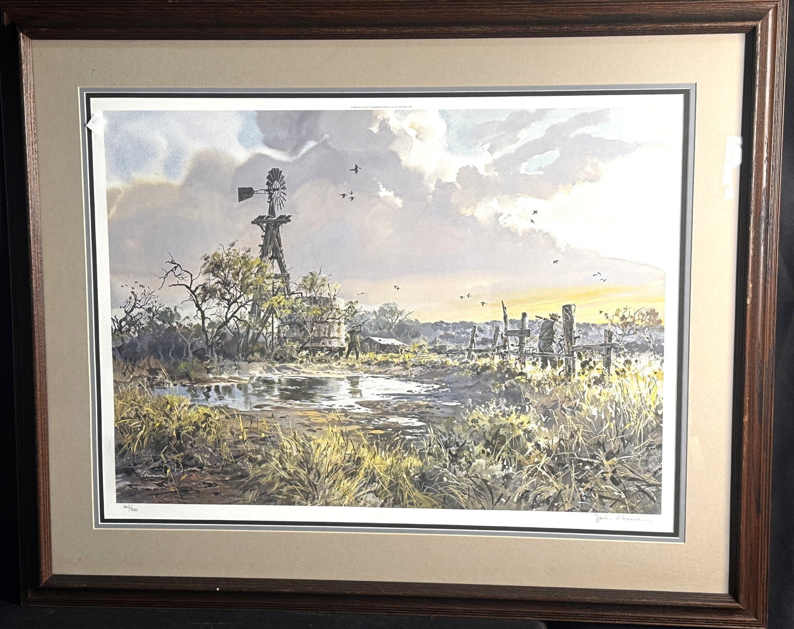 JOHN COWAN LITHOGRAPH HAND SIGNED: JOHN COWAN LITHOGRAPH HAND SIGNED BIRD SPORTING PRINT 365/800 Height: 28 in. by Width: 36