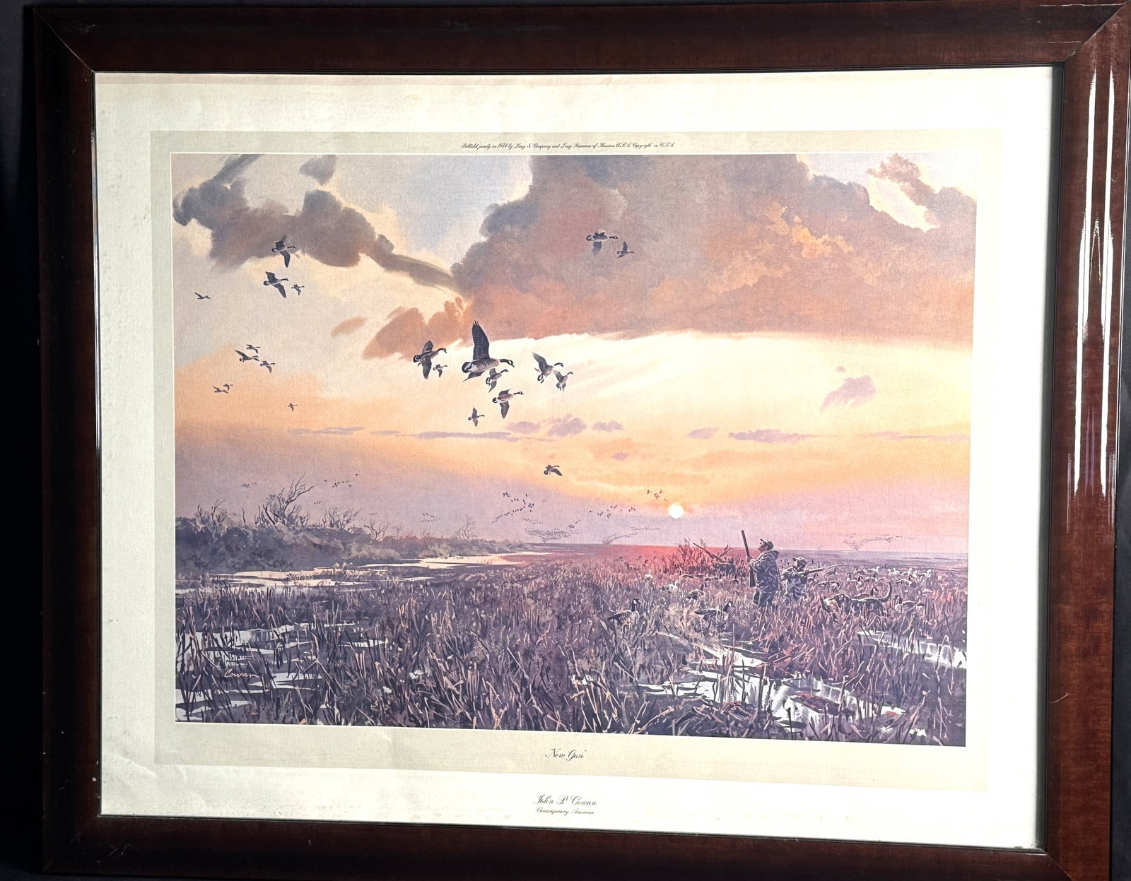 JOHN COWAN LITHOGRAPH "NEW GUN": JOHN COWAN LITHOGRAPH "NEW GUN". Height: 30 in. by Width: 36 in.