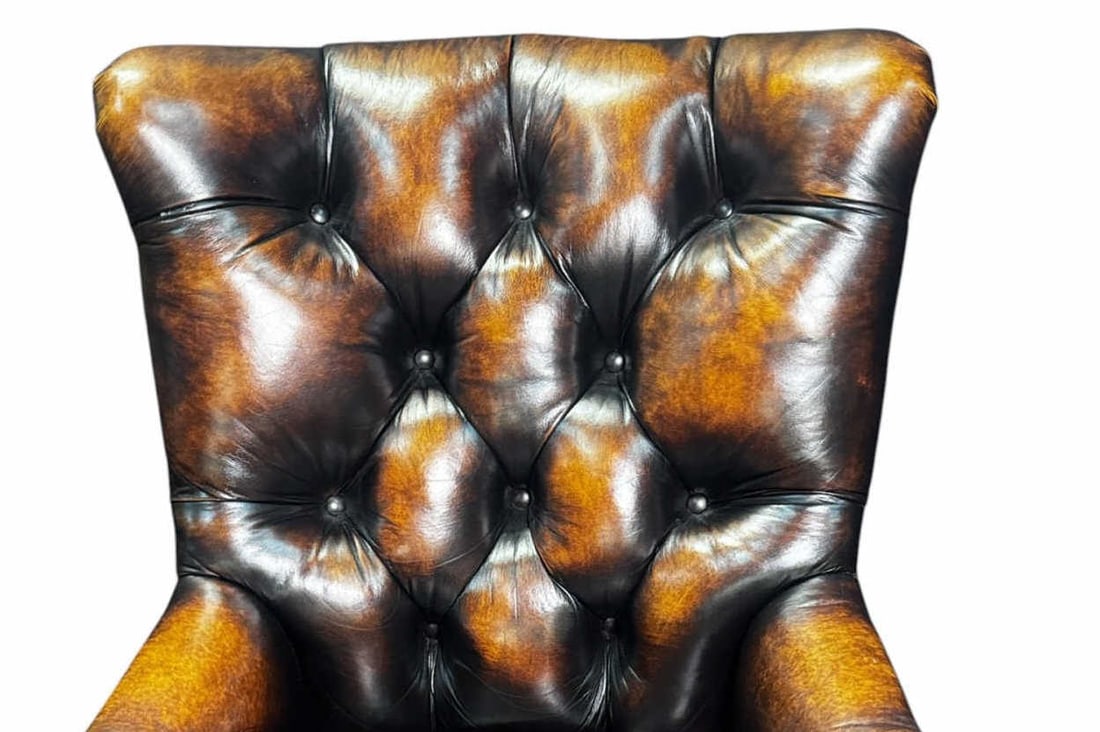 BUTTON-TUFTED LEATHER OFFICE CHAIR - 2