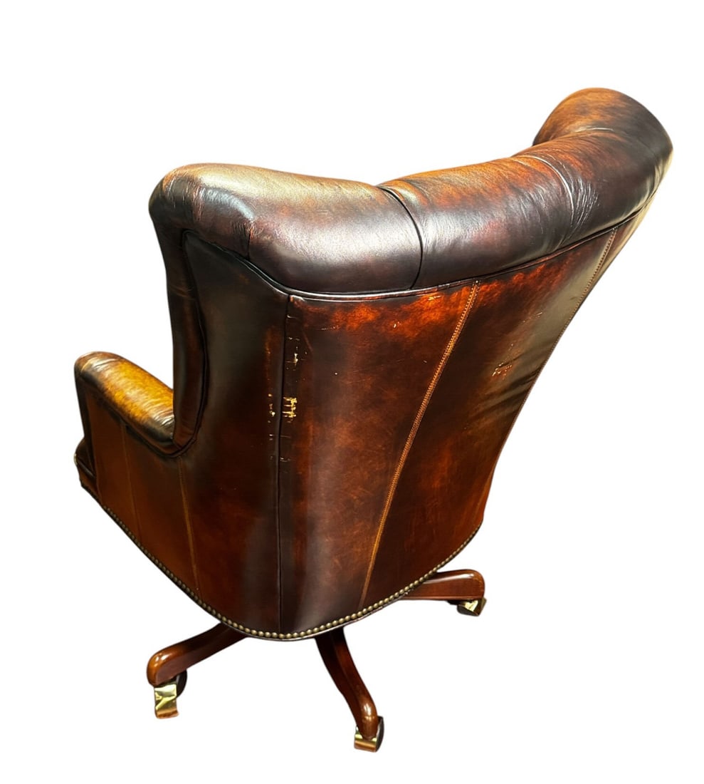 BUTTON-TUFTED LEATHER OFFICE CHAIR - 4