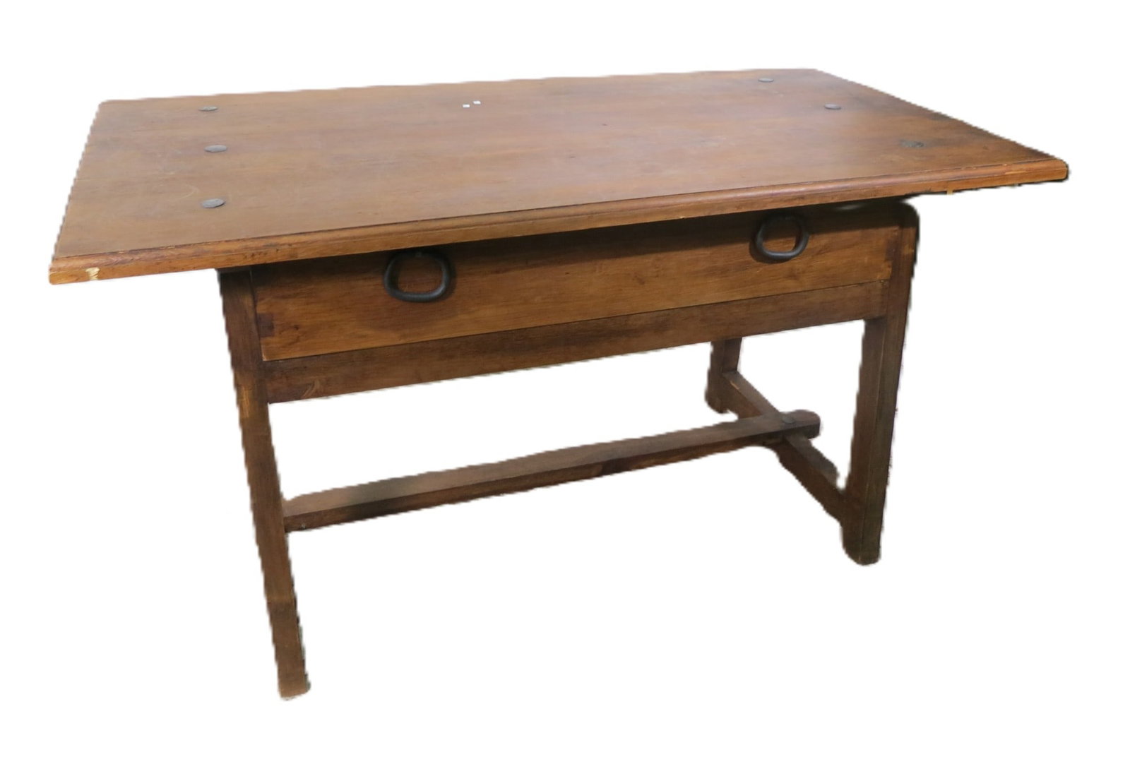 ANTIQUE SPANISH WALNUT TABLE: ANTIQUE SPANISH WALNUT TABLE. Height: 32 in. by Width: 59 in. by Depth: 31 in.