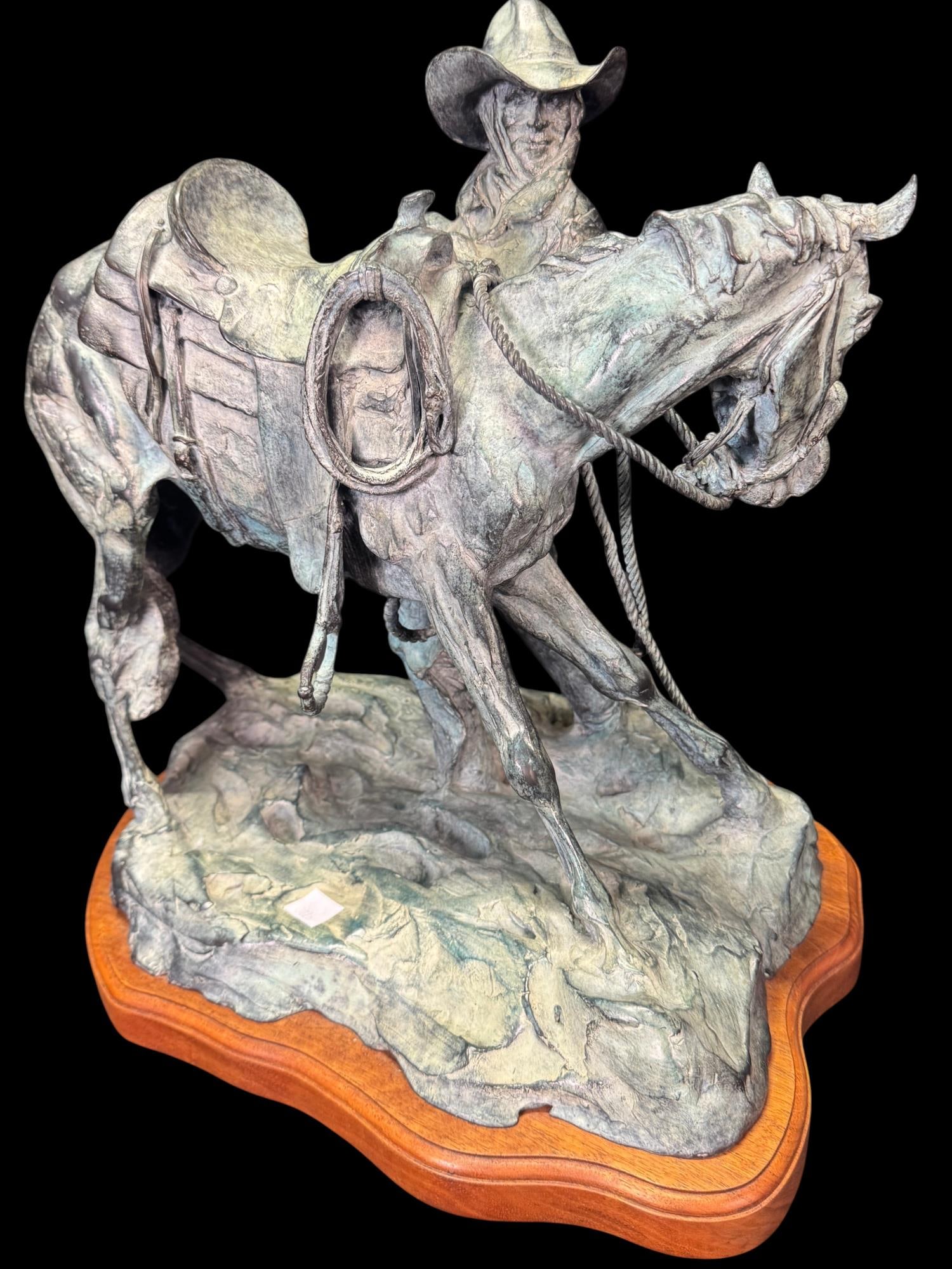 WESTERN BRONZE BY T.D. KELSEY 'THE INTRODUCTION": LIMITED EDITION WESTERN BRONZE BY T.D. KELSEY (B.1946) - TITLE: 'THE INTRODUCTION" EDITION 9/15. C. 1988 Height: 17 in. by Width: 15 in. by Depth: 10