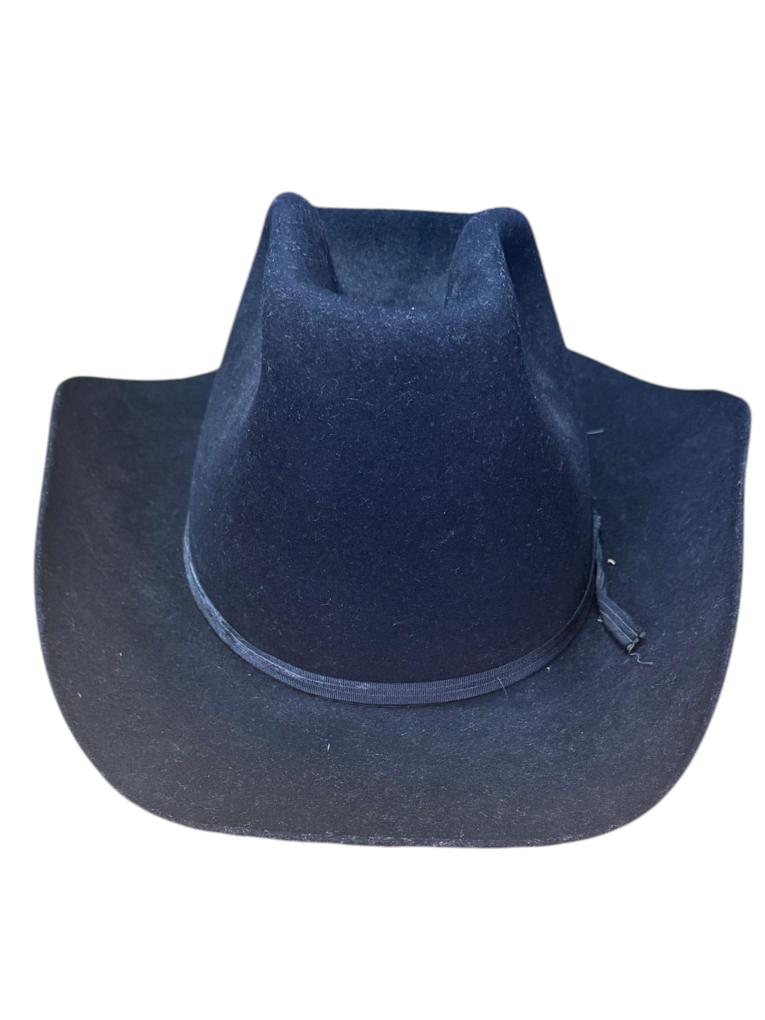 VINTAGE AMERICAN HAT CO. BLACK WESTERN COWBOY HAT (1 of 8)