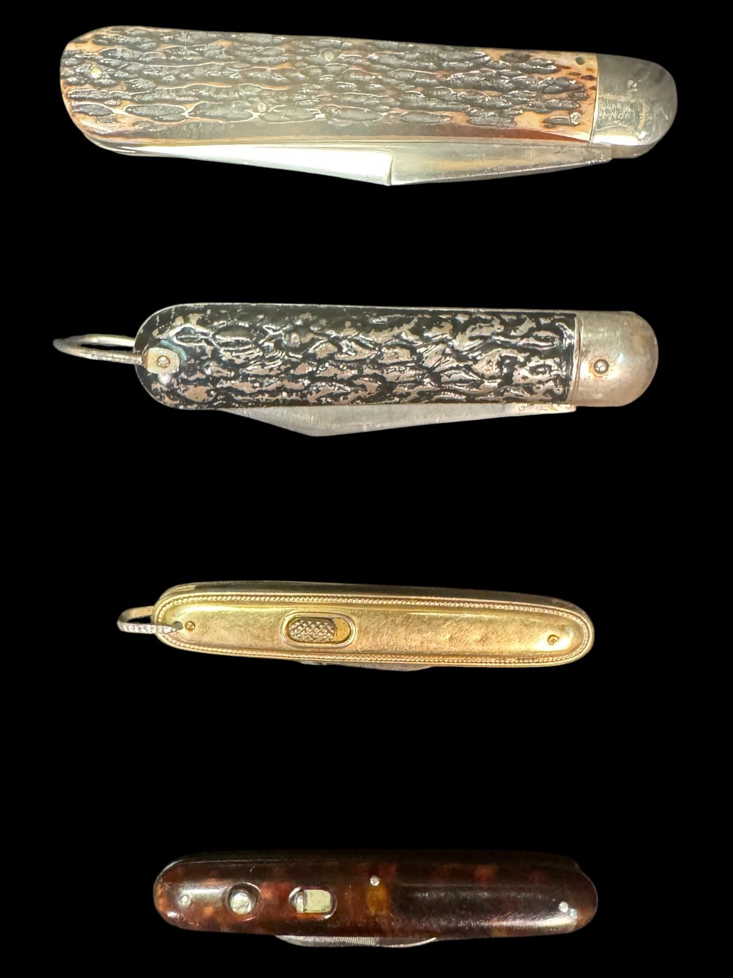 FOUR VINTAGE AUTOMATIC KNIVES. ASSORTED COLLECTION - 2