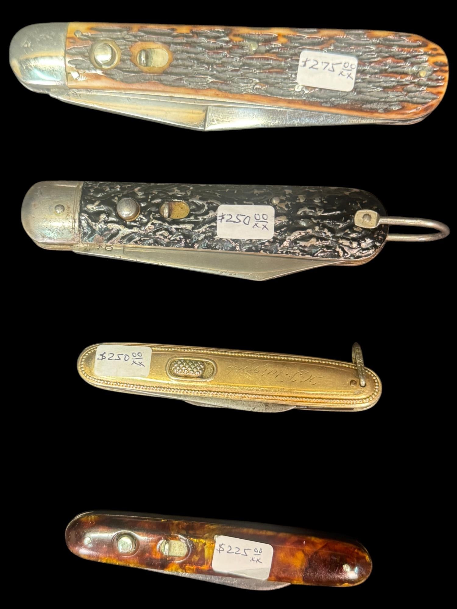 FOUR VINTAGE AUTOMATIC KNIVES. ASSORTED COLLECTION - 4