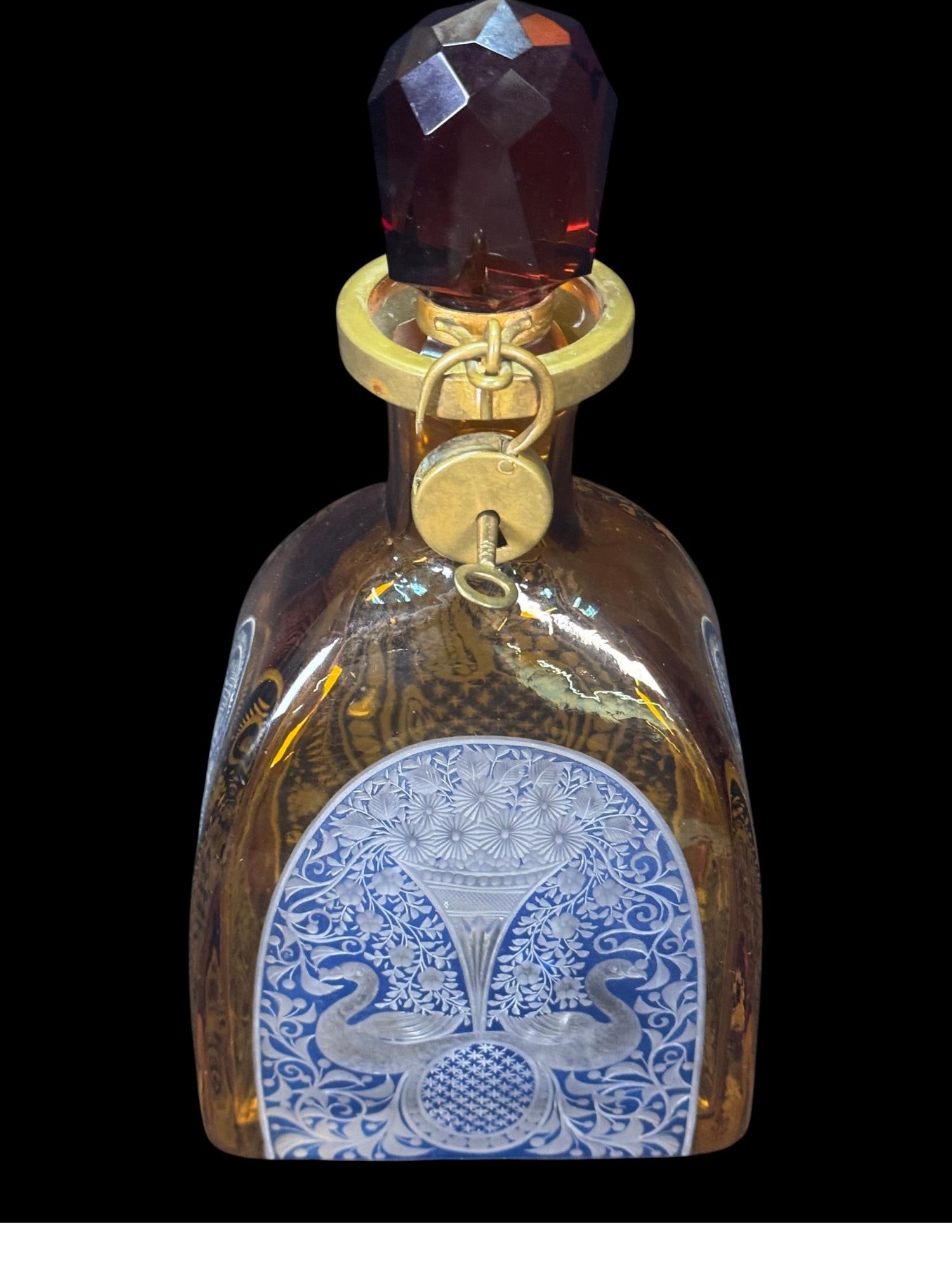 ANTIQUE MOSER KARLSBAD BOHEMIAN AMBER DECANTER (1 of 5)
