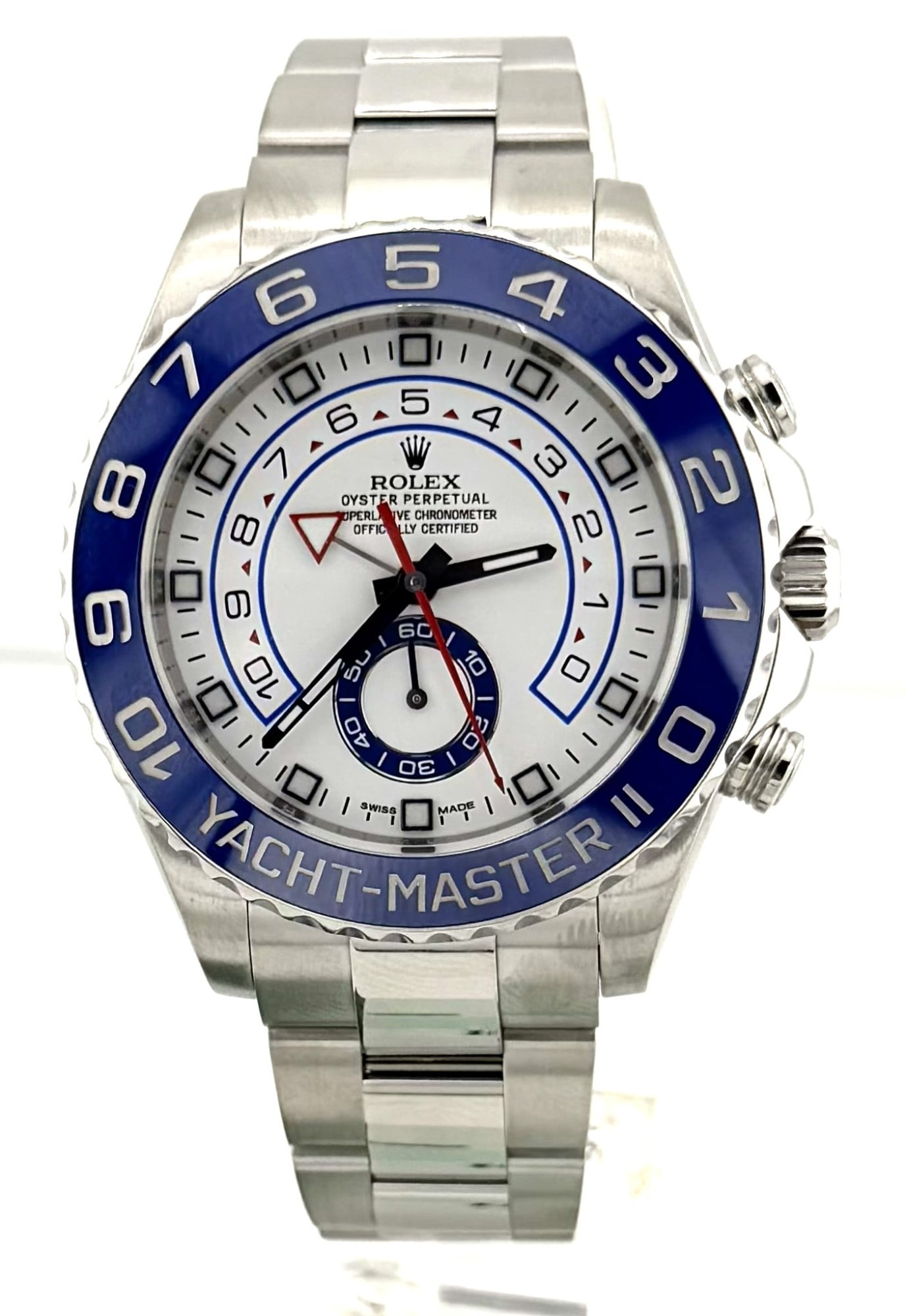 ROLEX STAINLESS YACHT MASTER II 44MM: ROLEX STAINLESS YACHT MASTER II 44MM W/ 2017 WARRENTY CARD