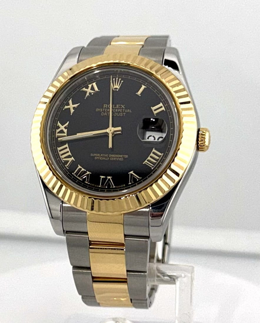 STAINLESS & 18KT YG ROLEX DATEJUST 41MM: STAINLESS & 18KT YG ROLEX DATEJUST 41MM