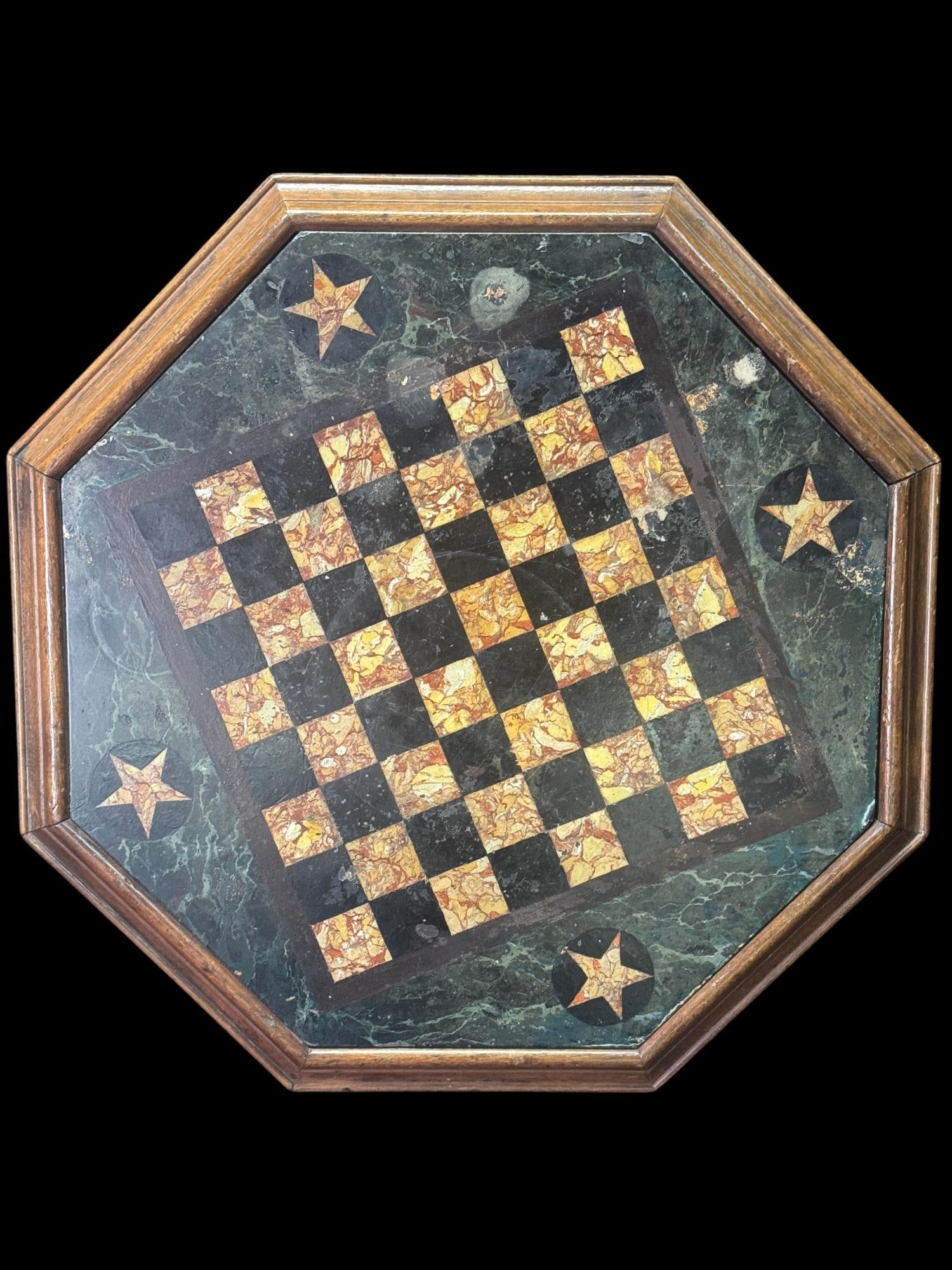 OCTAGONAL CHESS / CHECKER GAME TABLE - 2