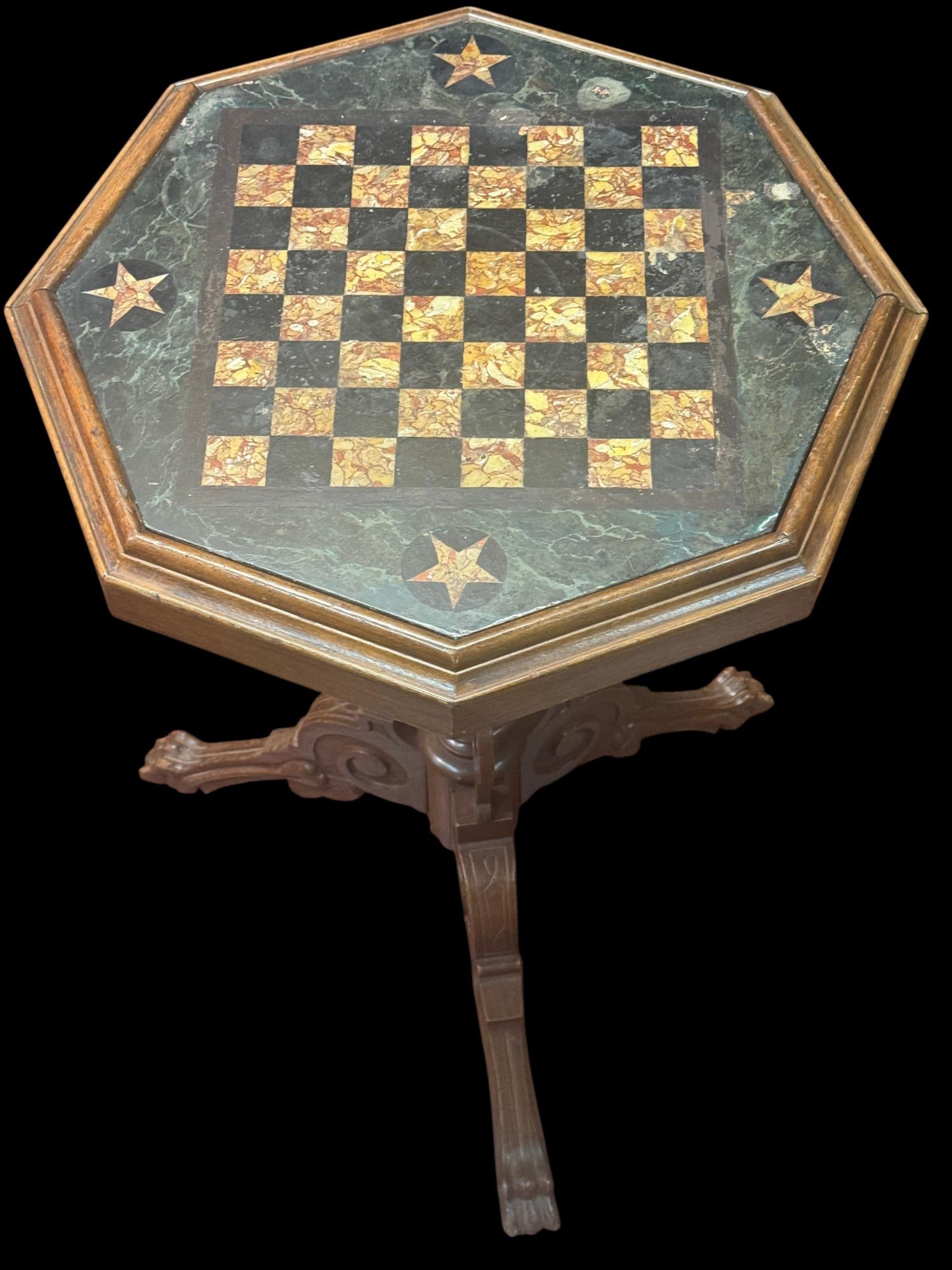 OCTAGONAL CHESS / CHECKER GAME TABLE - 3