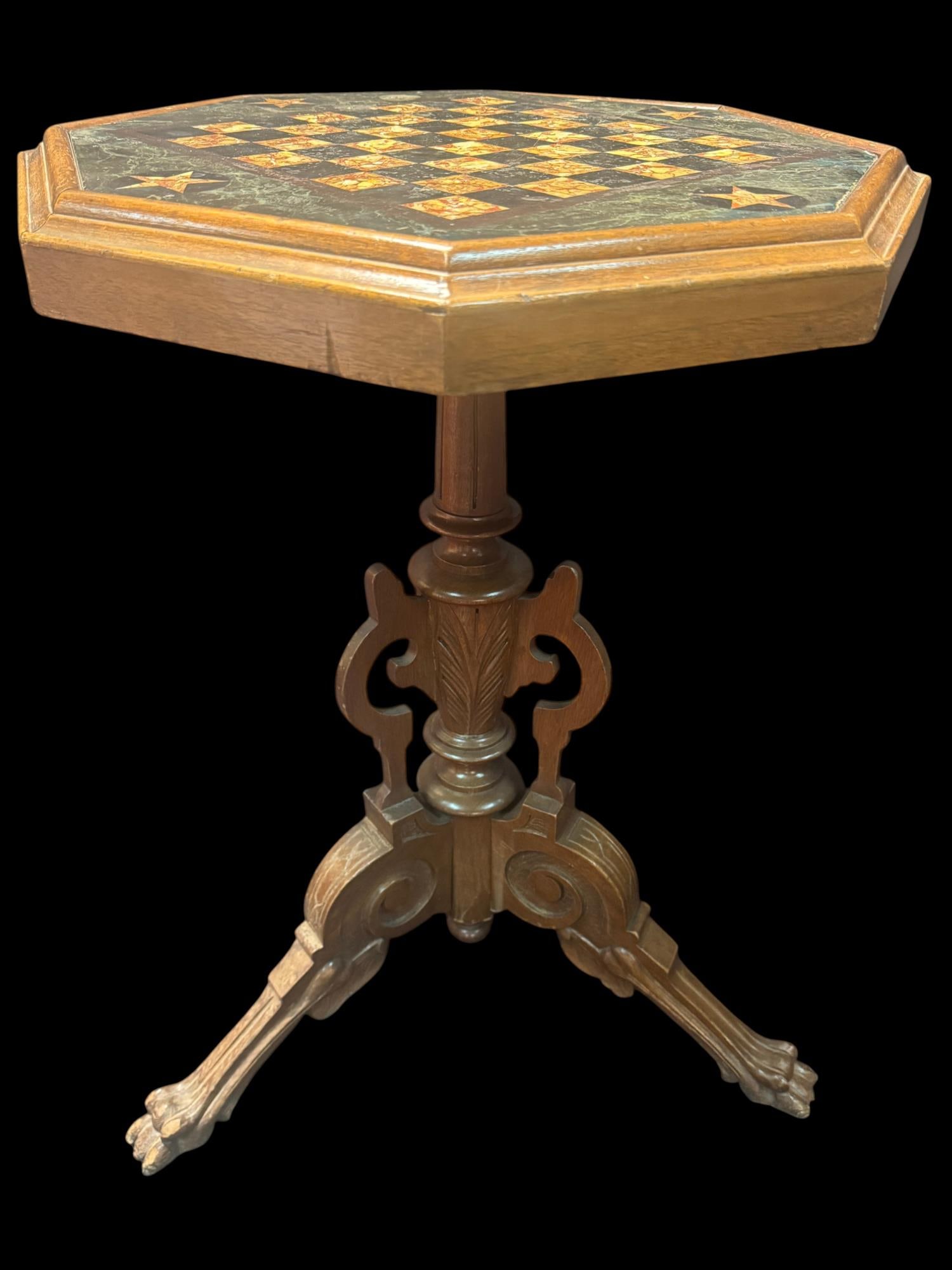 OCTAGONAL CHESS / CHECKER GAME TABLE - 4