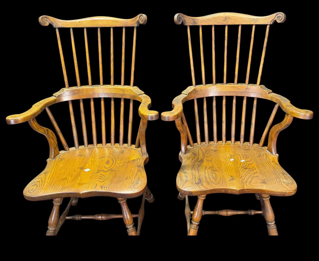 6 WINDSOR-STYLE SPINDLE-BACK ARMCHAIRS (1 of 5)