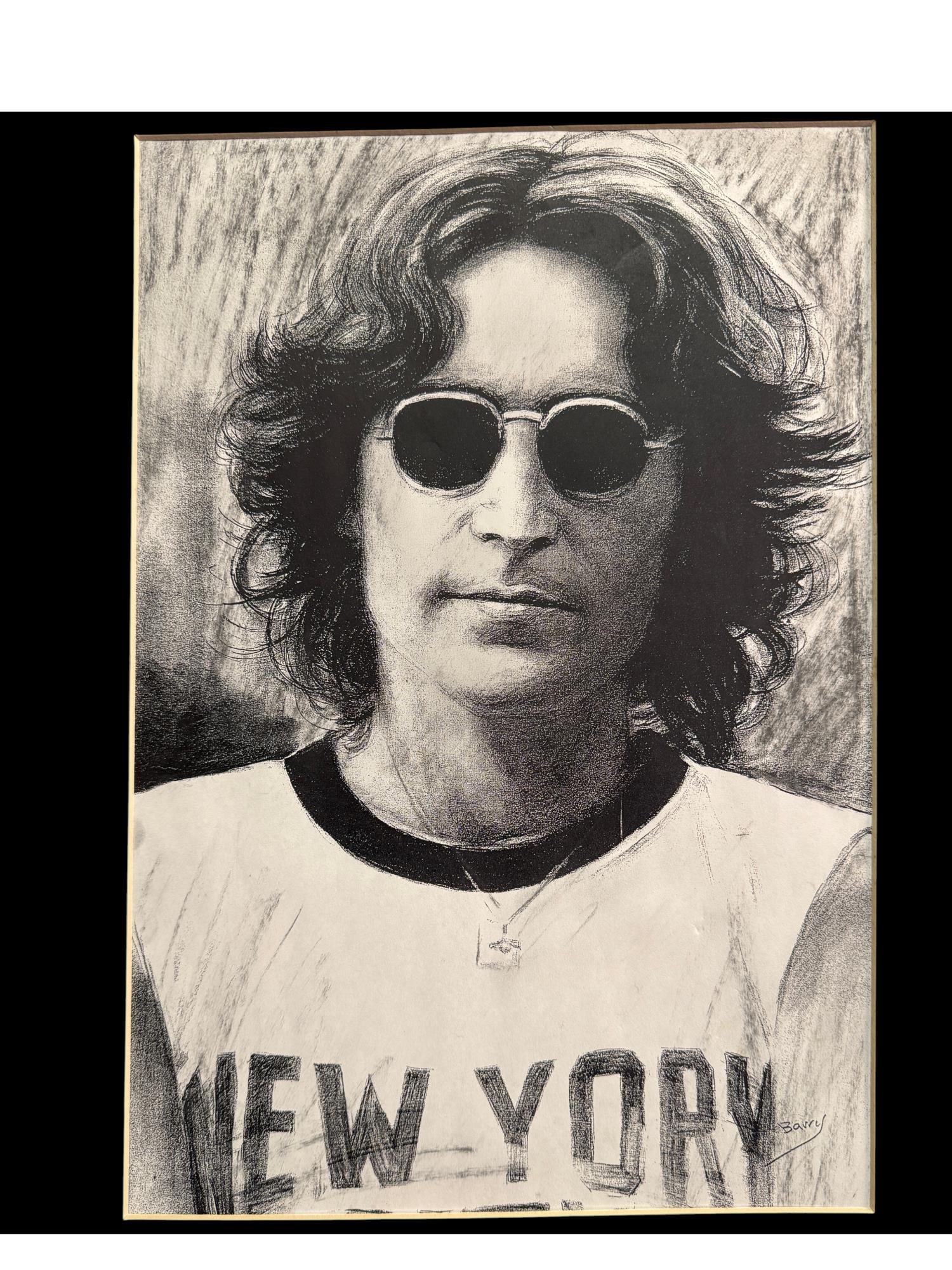 JOHN LENNON CHARCOAL AND PENCILL PORTRAIT (1 of 3)