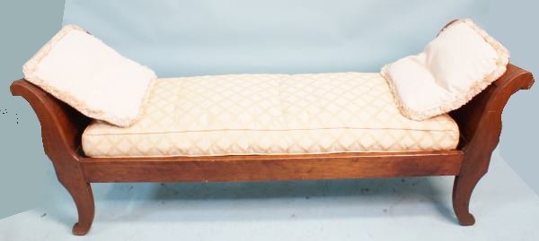 19th CENTURY COUNTRY FRENCH DAYBED, CIRCA 1840's: 19th CENTURY COUNTRY FRENCH DAYBED. CIRCA 1840's. Height: 30 1/2 in. by Width: 78 in. by Depth: 25 in.