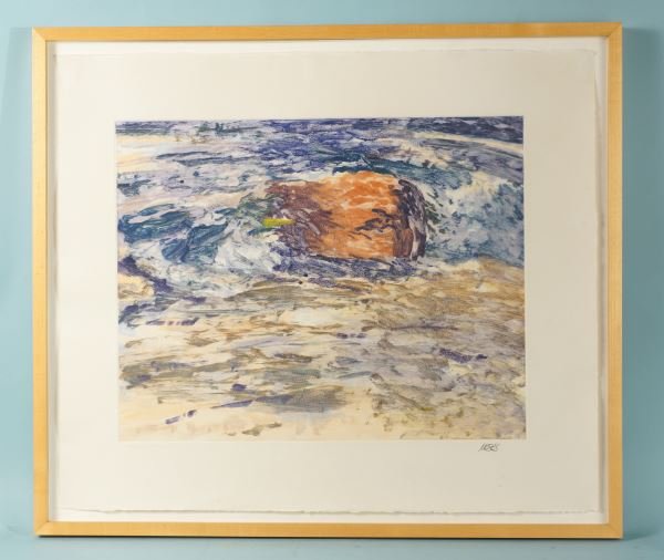 FORREST MOSES "UNTITLED LANDSCAPE" MONOTYPE, 1979: FORREST MOSES "UNTITLED LANDSCAPE" MONOTYPE, 1979. PROVENANCE: WILSON ART COLLECTION. Height: 24 in. by Width: 29 in. by Depth: 1 in.