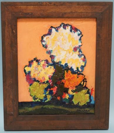 DAVID ADICKES "FIVE TREES" OIL ON PANEL, 1982: DAVID ADICKES "FIVE TREES" OIL ON PANEL, 1982. Height: 13 in. by Width: 10 1/2 in.