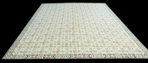 PORTUGUESE NEEDLEPOINT TAPESTRY/RUG: PORTUGUESE NEEDLEPOINT TAPESTRY/RUG. Height: 11 ft. 9 in. by Width: 9 ft. 3 in.