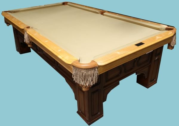 RENAISSANCE CUSTOM MADE CHARLES PORTER BILLIARD: RENAISSANCE CUSTOM MADE ORIGINAL BY CHARLES A. PORTER BILLIARD TABLE. Height: 30 in. by Width: 100 in. by Depth: 55 in.