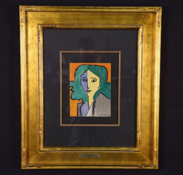 HENRI MATISSE "MADAME L.D. PORTRAIT VERT, BLEU": HENRI MATISSE "MADAME L.D. PORTRAIT VERT, BLEU ET JAUNE" OFFSET LITHOGRAPH ON PAPER, SIGNED IN PLATE. Height: 27 in. by Width: 23 in. by Depth: 1 in.