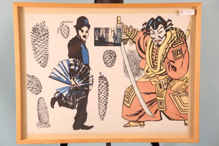 AL SOUZA "ARMOR" INK, WAX TRANSFER ON PAPER: AL SOUZA "ARMOR" INK, WAX TRANSFER ON PAPER, 1985. Height: 25 in. by Width: 34 in. by Depth: 1 in.