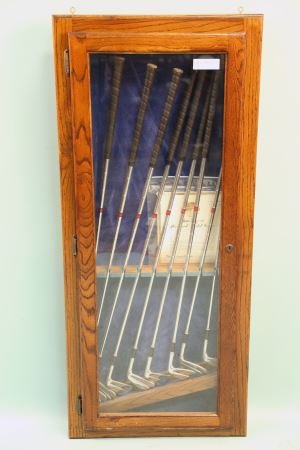 FRAMED BEN HOGAN MODEL SET OF GOLF CLUBS: FRAMED BEN HOGAN MODEL SET OF GOLF CLUBS. Height: 48 in. by Width: 21 in. by Depth: 4 in.