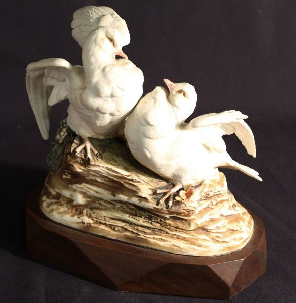 CYBIS PORCELAIN FIGURINE OF DOVES: CYBIS PORCELAIN FIGURINE OF A PAIR OF DOVES. Height: 12 in. by Width: 12 in. by Depth: 9in