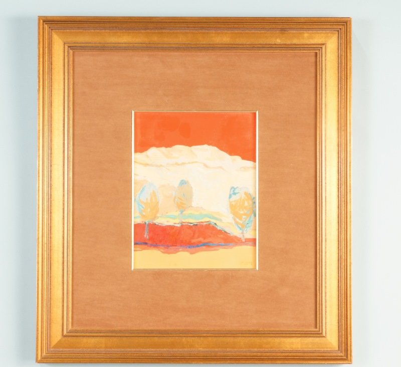 HERB MEARS "LANDSCAPE" OIL ON PANEL: HERB MEARS "LANDSCAPE" OIL ON PANEL PAINTING. Height: 21 1/2 in. by Width: 19 1/2 in. by Depth: 1 in.