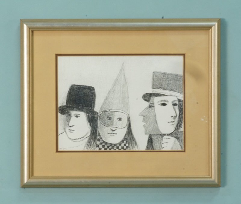 HERB MEARS CHARCOAL DRAWING: HERB MEARS CHARCOAL DRAWING PENCIL SIGNED, 1996. Height: 12 1/2 in. by Width: 15 in. by Depth: 1 in.
