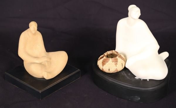 TWO SHIRLEY SMITH SOUTHWESTERN SCULPTURES: TWO SHIRLEY SMITH SOUTHWESTERN SCULPTURES. FIRST'S EDITION NUMBER 6/75 AND SECOND'S EDITION NUMBER 24/35. Height: 9 in. by Width: 8 in. by Depth: 8 in.