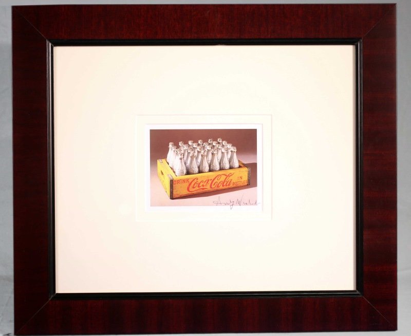 ANDY WARHOL "SILVER COKE BOTTLES" SIGNED PRINT: ANDY WARHOL "SILVER COKE BOTTLES" SIGNED PRINT. FROM A SIGNED VIP BOOK FROM 1986. HAND SIGNED BY ANDY WARHOL IN BLACK PEN. Height: 18 & 5 in. by Width: 21 & 6 1/2 in.Disclaimer- we are not authenticat