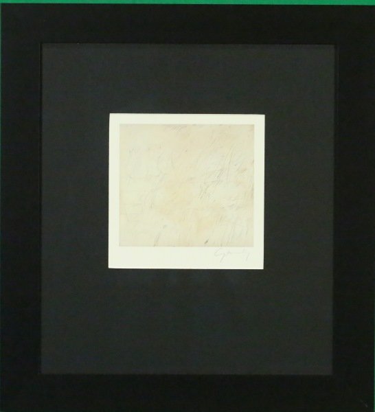 CY TWOMBLY 'ABSTRACT" HAND SIGNED PRINT: CY TWOMBLY 'ABSTRACT" HAND SIGNED PRINT Height: 24 & 7 in. by Width: 22 & 8 in.Disclaimer- we are not authenticators, but rather agents of a consignor. These works come with a letter of authenticity a