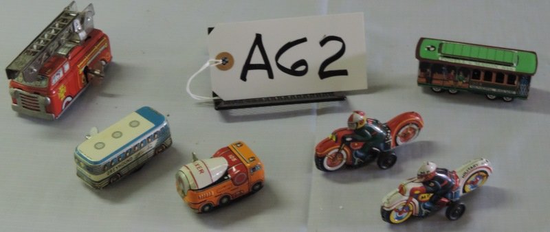 MIXED LOT OF 2 WIND UP TOYS & 6 FRICTION TOYS: MIXED LOT OF 2 WIND UP TOYS & 6 FRICTION TOYS. A62