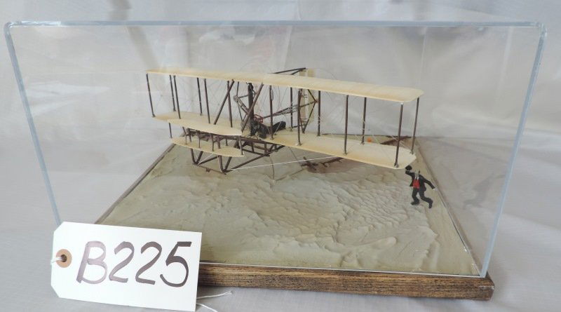Diorama “Wright Bros.” model of their first plane.: Diorama “Wright Bros.” model of their first plane. B225