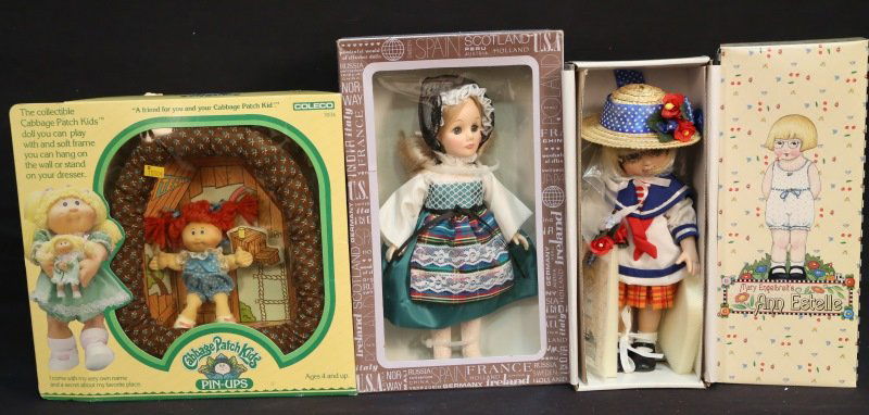 LOT OF THREE DOLLS: LOT OF THREE DOLLS IN ORIGINAL BOXES. CABBAGE PATCH KIDS PIN UPS DOLL, WONDERFUL WORLD OF EFFANBEE DOLL MARY ENGLEIT'S ANN ESTELLE DOLL.