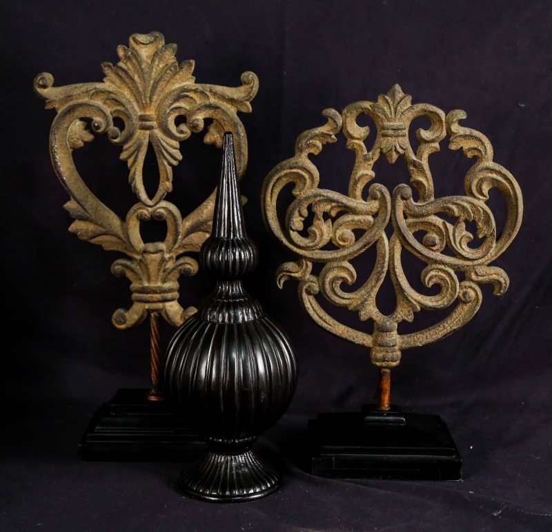LOT OF THREE ARCHITECTURAL ELEMENTS: LOT OF THREE ARCHITECTURAL ELEMENTS. Height: 9 in. by Width: 15 in. by Depth: 16 in.