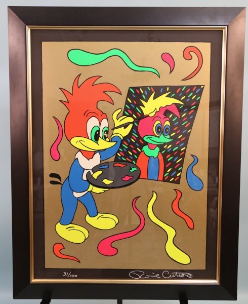 RONNIE CUTRONE "PUTTING YOUR FACE ON" SERIGRAPH: RONNIE CUTRONE (1948-2013) "PUTTING YOUR FACE ON GOLD" SERIGRAPH, EDITION NUMBER 31/100. SIGNED AND NUMBERED ON BOTTOM. Height: 47 and 39 in. by Width: 36 1/2 and 29 in.