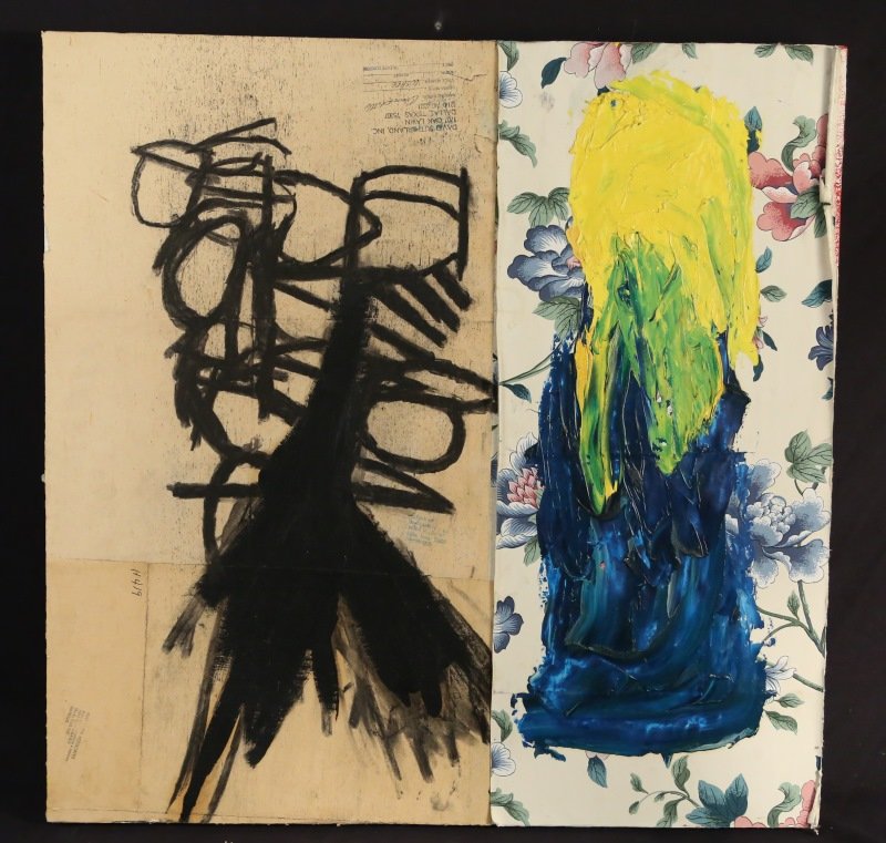 THOMAS DAWSON GLASS "ABSTRACT" MIXED MEDIA: THOMAS DAWSON GLASS "UNTITLED ABSTRACT" MIXED MEDIA PAINTING. Height: 29.5 in. by Width: 29.5