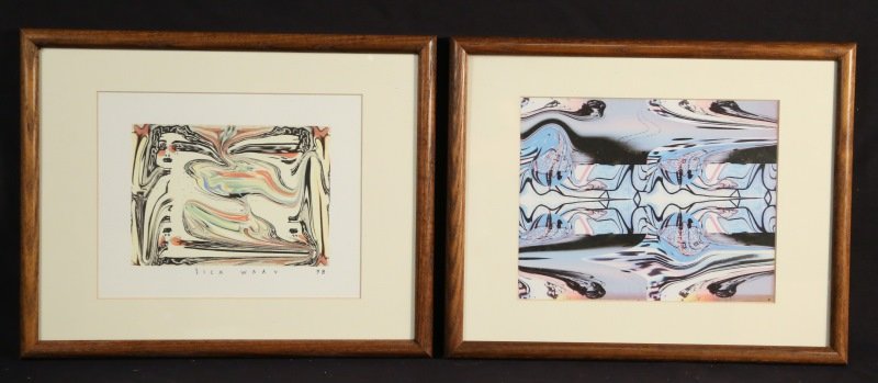 LOT OF TWO DICK WRAY ABSTRACT PRINTS: LOT OF TWO DICK WRAY ABSTRACT PRINTS. Height: 15 & 9 in. by Width: 12 & 7 1/2 in.