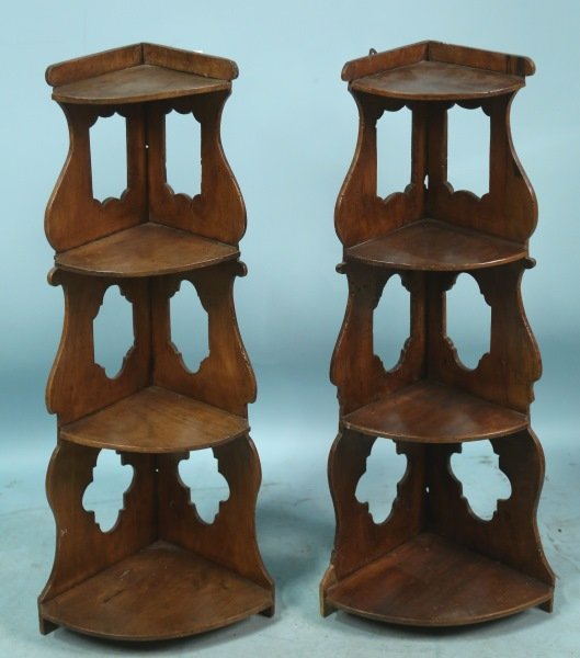 PAIR OF ANTIQUE HANGING CORNER SHELVES Jan 28, 2015 Lewis & Maese