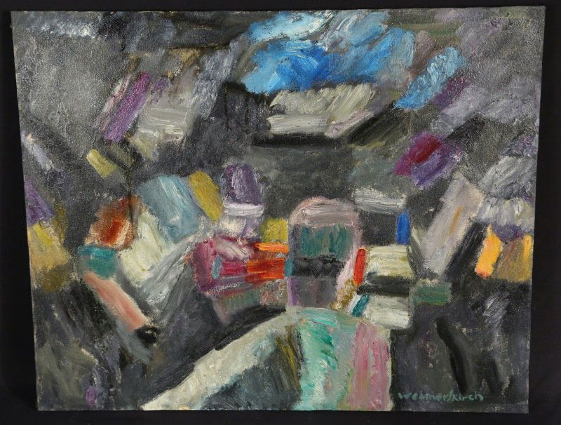 ROBERT WIEMERSKIRCH "BLUE HORIZON" OIL ON CANVAS: ROBERT WIEMERSKIRCH "BLUE HORIZON" OIL ON CANVAS. Height: 24 in. by Width: 30 in.