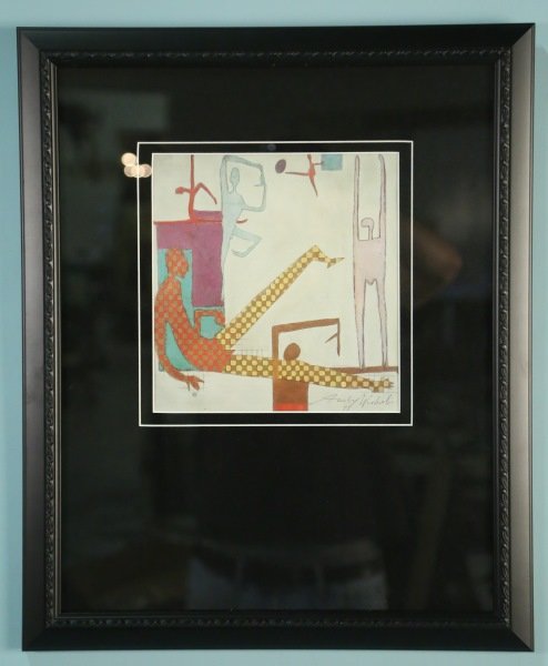 ANDY WARHOL "FIGURES" SIGNED PRINT: ANDY WARHOL "FIGURES" SIGNED PRINT. FROM A SIGNED VIP BOOK FROM 1986. HAND SIGNED BY ANDY WARHOL IN BLACK PEN. Height: 22 & 9 1/2 in. by Width: 18 & 9 1/2